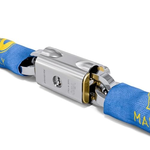Viro | Bloccacatena in Ottone Massiccio, Asta Anti-strappo e Antitaglio, Catena Semiquadra di 150 cm, sezione 10 mm