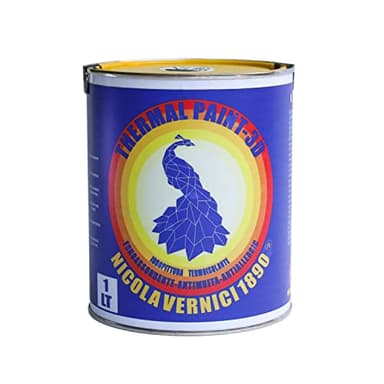 NICOLA VERNICI Thermal Paint Pittura Termica ad Acqua 1lt - Termoisolante, Fonoassorbente, Anticondensa, Antiallergica e Antimuffa, Made in Italy - Bianco