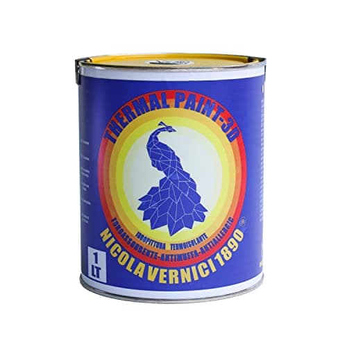 NICOLA VERNICI Thermal Paint Pittura Termica ad Acqua 1lt - Termoisolante, Fonoassorbente, Anticondensa, Antiallergica e Antimuffa, Made in Italy - Bianco