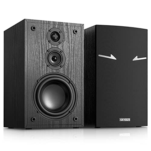 GEYGUY Coppia di diffusori passivi da scaffale, 3 vie 80 watt RMS, 240 watt di potenza di picco, diffusori stereo 2.0, diffusori da scaffale per home theater, bassa frequenza 48 Hz