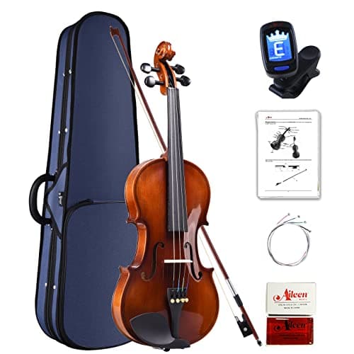 Aileen Violino Set 4/4 per Principianti Professionisti con Custodia, Accordatore, Manuale Utente, Corde Extra e Colofonia