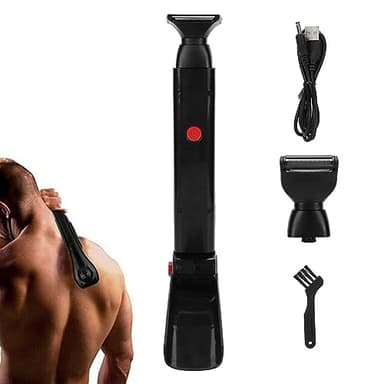 Evember Rasoio elettrico per capelli sulla schiena | Depilazione di tutto corpo e gambe - Rasoio pieghevole per uomo con impugnatura ergonomica per regalo di compleanno da uomo
