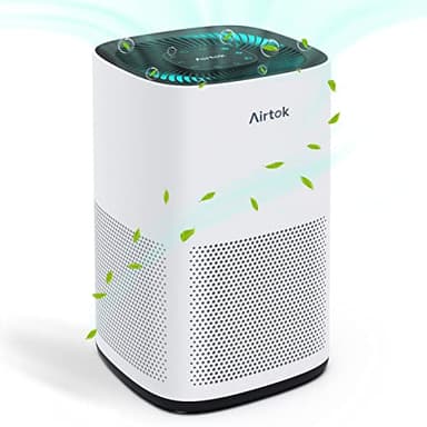 AIRTOK Purificatore d'Aria, Copertura Massima 793 Piedi Quadrati (75㎡), Purificatore Aria 3 Velocità con Filtro HEPA True H13, Può Rimuovere Il 99,97% di Polvere, Polline, Fumo | Timer, AP1001
