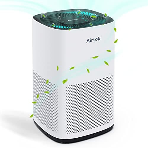 AIRTOK Purificatore d'Aria, Copertura Massima 793 Piedi Quadrati (75㎡), Purificatore Aria 3 Velocità con Filtro HEPA True H13, Può Rimuovere Il 99,97% di Polvere, Polline, Fumo | Timer, AP1001