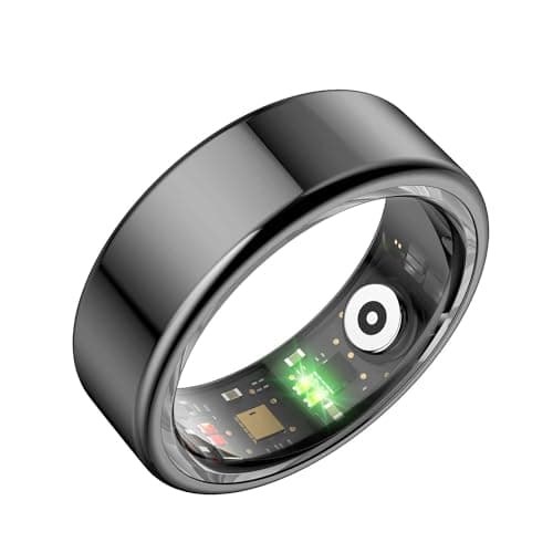 KOOMTOOM Anello intelligente per uomo e donna, anello per monitoraggio della salute e della salute, Bluetooth, ricaricabile, monitoraggio dell'ossigeno nel sangue, anello fitness – traccia sonno,