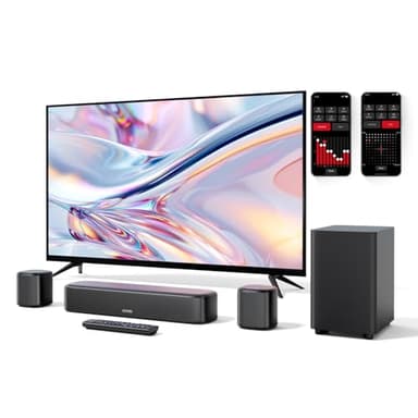 ULTIMEA Soundbar TV 5.1 Canali, Impianto Surround Virtuale per TV, Soundbar per TV con Audio Home Theater, Soundbar Bluetooth con Subwoofer, e 2 Altoparlanti Surround, Gestione Tramite App, Aura A30