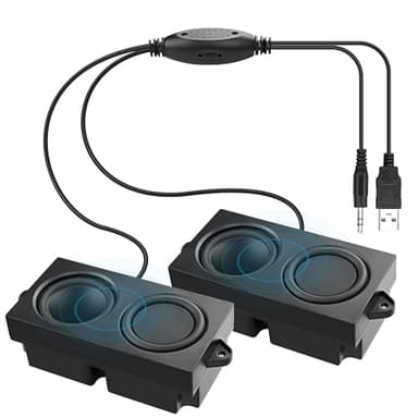 MEIRIYFA Altoparlanti per computer PC, Mini PC Altoparlante USB alimentato 3.5mm AUX jack ingresso con controllo del volume, altoparlante stereo per PC desktop tablet telefono (Nero, 1.2M)