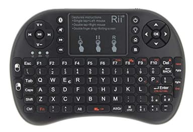 Rii Mini i8+ Bluetooth + Wireless (layout ITALIANO) - Mini Tastiera retroilluminata con touchpad, USB Wireless + Bluetooth, compatibile con Smart TV, TV Box, Tablet, Smartphone, Console, PC, Fire TV