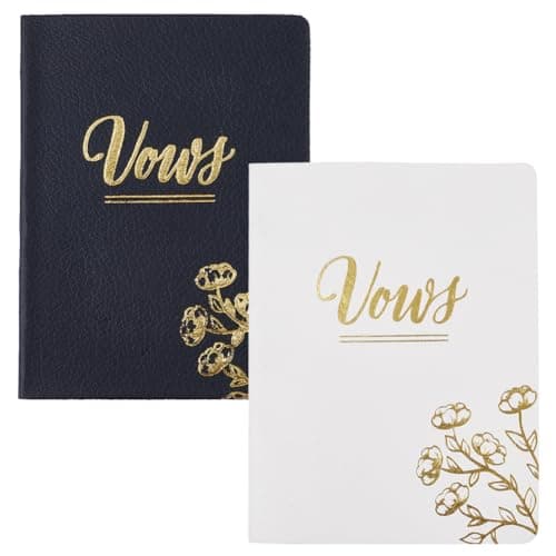 GORGECRAFT 2 pezzo Libri per Voti Nuziali In Pelle con Scritte In Lamina D'Oro e Fiori Libretti per Voti Nuziali Da 3.9x5.2 pollici Libri Degli Ospiti per Matrimoni Elementi Essenziali per La Cerimoni