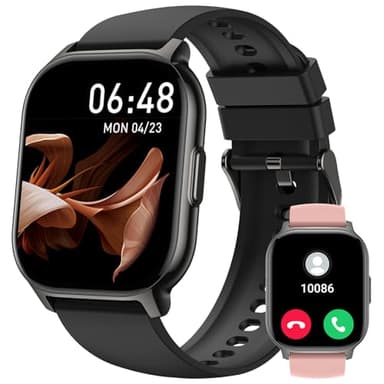 Smartwatch Uomo Donna, 2.1" Orologio Fitness con Effettua/Risposta Chiamate, 130+ Sportive Fitness Tracker, Sonno Cardiofrequenzimetro, Contapassi Impermeabil IP68 Smart Watch+Cinghia di Ricambio