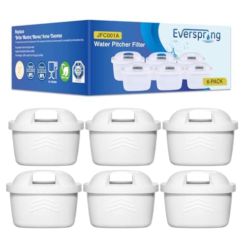 EVERSPRING Filtro per bollitore Compatibile Con Brita Maxtra+, Maxtra Plus, Mavea, Anna Duomax, 6 pezzi