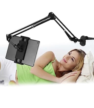 Supporto tablet da letto,Supporto Cellulare a Collo di Cigno girevole 360°,supporto letto iPad Pro 12.9 Air Mini,Braccio Lungo Regolabile Flessibile Supporto Telefono,lunghezza supporto regolabile
