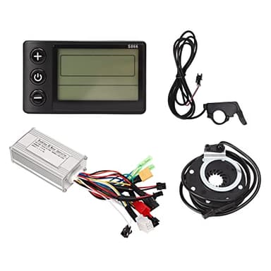 BuyWeek Kit Controller Motore Brushless Bici Elettrica, 24V 36V 48V 250W 350W Bicicletta Elettrica 17a Controller S866 Display LCD Misuratore Pollice Acceleratore 8 Sensore di Assistenza Magnetica