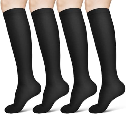ACWOO Calze a Compressione per Donne e Uomo, 2 Paia Elastici Compressione Graduata Forte per Sportive, Corsa, Giri in Bici, Gravidanza, Viaggi in Aereo, 15-20 mmHg