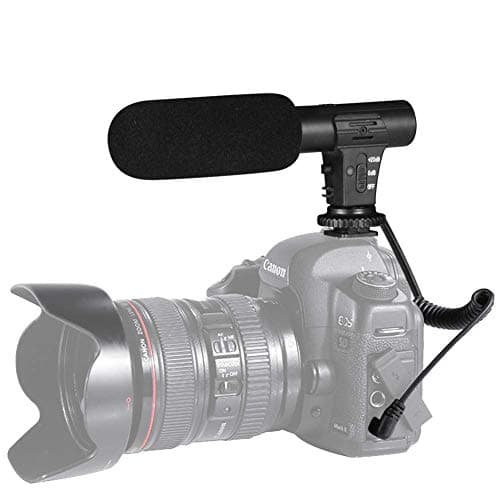 Microfono per fotocamera, Microfono per registrazione video shotory Microfono per videocamera ipercardioide esterna per videocamera Nikon Canon DSLR Camera/DV