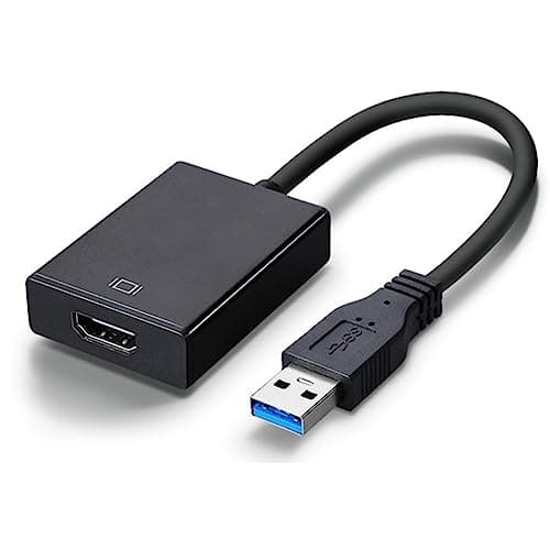 GERUI Adattatore da USB a HDMI, USB 3.0/2.0 a HDMI, adattatore video HD 1080P, convertitore video per PC, laptop HDTV compatibile con Windows10/8/7