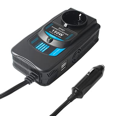 150W Potenza Invertitore per Auto, Inverter Potenza Convertitore 12 V 230 V Caricatore DC AC Onda Sinusoidale Modificata Trasformatore Auto & Camper Con Doppia Porta di Carica USB