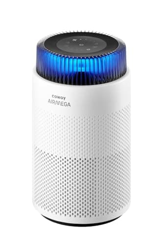 COWAY Purificatore d'aria con filtro HEPA, silenzioso 20 dB, luce ambientale, può rimuovere il 99,999% di particelle nocive fino a 0,01 µm per allergie a pollini e polveri, CADR 244 m³/h - AIRMEGA 100
