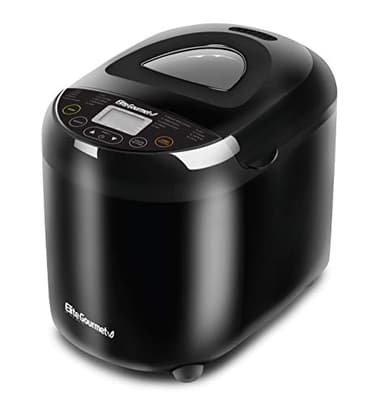 Elite Gourmet, Macchina per il pane programmabile EBM8103B, 3 formati di pane, 19 funzioni di menù, per pane senza glutine, di segale, di grano, bianco, francese e di altro tipo, 900 g, nero