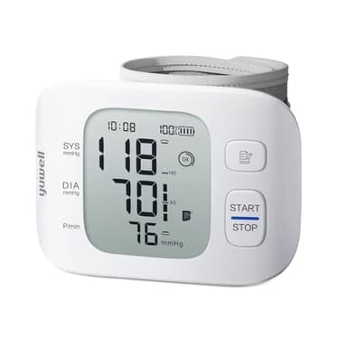 yuwell Misuratore di Pressione da Polso, Apparecchio Portatile per Misurare la Pressione, con Sensore di Irregolarità Battito Cardiaco, Batteria Ricaricabile e Cavo USB Inclusa(YE8800CR)