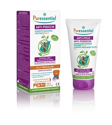 Puressentiel - Anti-Pidocchi - Shampoo Maschera Trattante 2 in 1 - Efficacia provata per eliminare pidocchi, larve e lendini - Formula naturale - 150 ml
