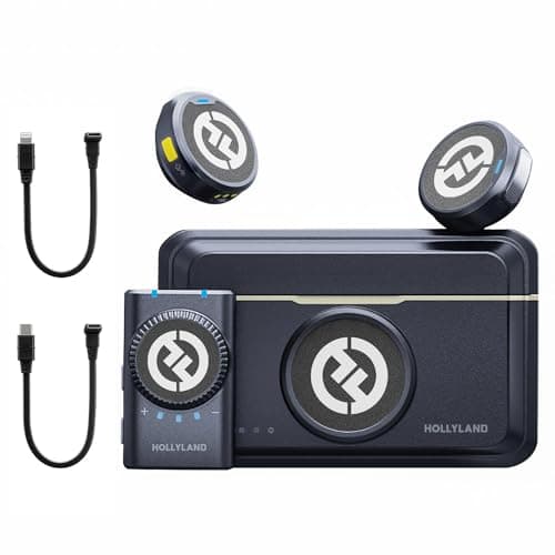Hollyland Lark M2 Microfono Lavalier Wireless (2TX+1RX) per Videocamera, iPhone, Android, PC, 300m, 48kHz/24 bit, Audio Hi-Fi, ENC Anti-rumore, 40H, Microfono Wireless per Podcast, Livestream, Vlog