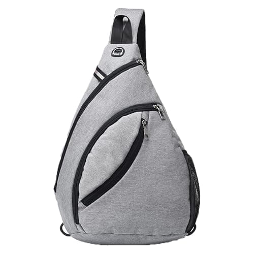 WDEC Zaino Monospalla Uomo Donna, Grande Capacità, Pacchetto Toracico Antifurto, Sportivo Sling Bag Zaino Spalla, Zaino Campus, per Uomo Donna Outdoor Ciclismo Escursionismo Viaggi (Grigio)