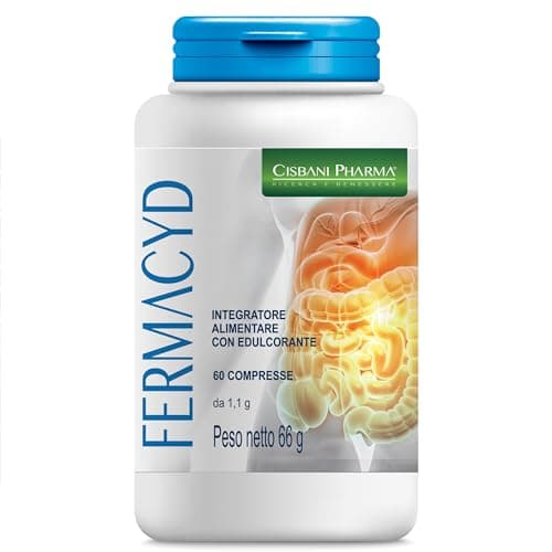 Fermacyd - Gastroprotettore Stomaco, Reflusso, Azione Digerente con Calcio, Banana, Liquirizia, Malva - 60 Compresse. Prevenire Bruciore e Indigestione, Antiacido, Cisbani Pharma