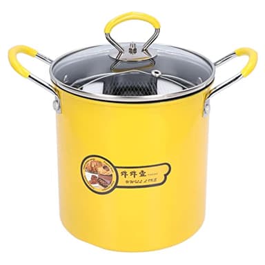 XIASABA Mini Friggitrice Da 3l Friggitrice In Acciaio Inox Con Coperchio A Cremagliera per Filtro Olio Pentolino Friggitrice con Cestello per Patatine Fritte Pesce Pollo Tempura