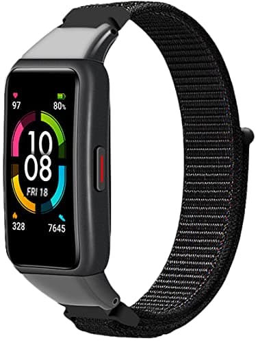 Niboow Cinturino Compatibile con Huawei Band 6/Honor Band 6, Cinturino Sostitutivo in Treccia di Nylon, Sport Cinturino Ricambio in Nylon Adatto Compatibile con Huawei Band 6/Honor Band 6 -Nero