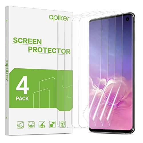 apiker Pellicola protettiva per schermo compatibile con Samsung Galaxy S10(6,1 pollici), pellicola morbida per Samsung Glaxy S10 [4 Pack] trasparente HD, alta sensibilità tattile, copertura massima