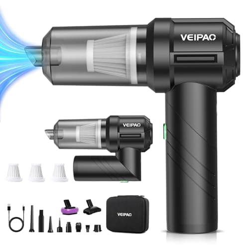 Aspirapolvere Auto Senza Fili Aspirabriciole: 18KPA Potente Aspirapolvere per Auto - Aspirapolvere Portatile con 6000mAh Batteria - 4 in 1 Mini Aspiratore Senza Fili per Pulizia in Auto Casa Ufficio