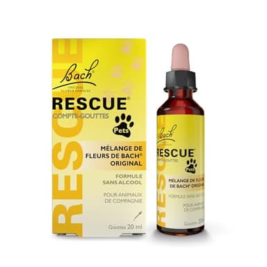 RESCUE Pets Contagocce 20 ml, serenità per animali da compagnia, ideale per viaggi, visita veterinaria, toelettatura, rumore, solitudine, senza alcool, naturale e vegano