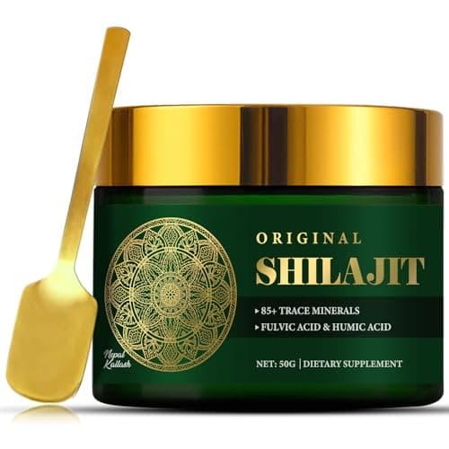 Shilajit, Shilajit puro Himalaya - 500 mg Shilajit per uomini e donne con 85+ oligominerali e acido fulvico, migliora l'energia e la vitalità