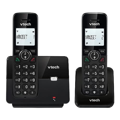 VTech CS2001 Telefono Cordless Casa duo con vivavoce e blocco chiamate, DECT Telefono fisso, identificatore di chiamate, display retroilluminato, tasti grandi, 30 Rubrica nomi e numeri, modalità ECO
