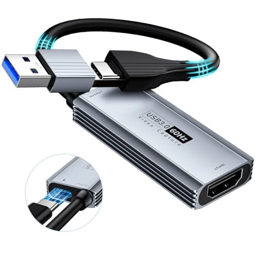 XIIXMASK scheda acquisizione video USB 3.0 con PD 100W – HDMI a USB-A/C, acquisizione 1440P 30fps e 1080P 60fps per Streaming, Registrazione Giochi – Compatibile con Quest 3, Switch, PS4/PS5