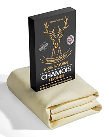 Lesasas Pelle di camoscio per auto, 60 x 40 cm, in pelle scamosciata, grande, ad asciugatura rapida, morbida, ad alta assorbenza, adatta per la cura interna ed esterna dell'auto