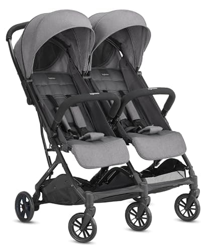 Inglesina Twin Sketch Passeggino Gemellare, Grigio, Ultraleggero, Compatto, per Gemelli o Fratelli e Sorelle, Adatto fino a 15 kg per bambino