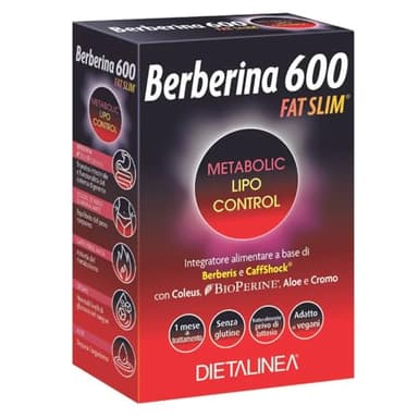 Dietalinea - BERBERINA 600 FAT SLIM - 60 Compresse - Integratore alimentare pee la regolarizzazione del tratto intestinale e le funzionalità del tratto digerente
