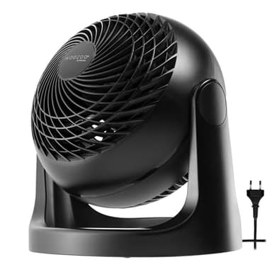 Iris Ohyama Woozoo, 23m², Ventilatore da Tavolo, Ventilatore da Scrivania, Nero, 3 Velocità, Silenzioso, Portatile, per Camera da Letto, Soggiorno, Circolatore d'Aria, Raffreddamento,Potente, PCF-HE18
