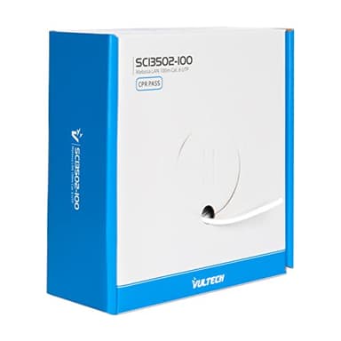 VulTech SC13502-100 Matassa Lan Categoria 6 UTP 100 Metri 23AWG Bobina di Rete Ethernet 100m Cat6, Bianco