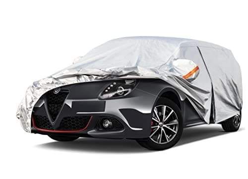 Telo Copriauto, Kayme Hatchback Copertura per Auto Impermeabile,Compatibile con 2010-22 Alfa Romeo Giulietta,Anti UV Anti Vento Antipolvere a 6 Strati con Cerniera e in Cotone.(Consegna in 3-7 giorni)