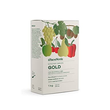 Il Paese Verde Concime Gold 1kg - Concime Universale a Lenta Cessione di Altissima Qualità per Colture di Pregio. Ideale per Piante Ornamentali e da Frutto, Ortaggi, Piante Fiorite e Tappeti Erbosi.
