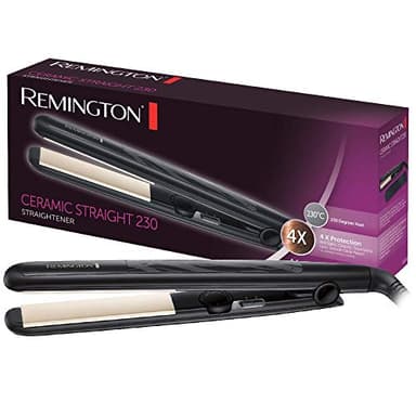 Remington Piastra per capelli Ceramic Straight - 4 Protezioni - Rivestimento antistatico in tormalina ceramica, Distribuzione uniforme del calore, Carica statica inferiore e Lucentezza setosa, S3500