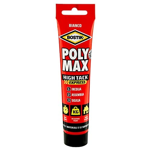 BOSTIK Poly Max High Tack Express colla di montaggio e sigillante universale super forte, tenuta istantanea tubo 165g bianco