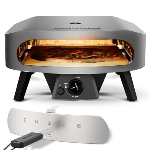 cozze Forno per pizza a gas da 17" (50 mbar) – Forno per pizza con regolatore per pizze di famiglia, con tubo del gas e regolatore – Bruciatore a U da 8,0 kW – per giardino e terrazza