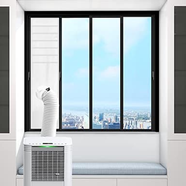 GedFong 25x62CM Guarnizione per Finestre per Condizionatore Portatile - Finestre Scorrevoli, Finestre a Scorrimento Guarnizione per Condizionatore - Hot Air Stop da Montare su Finestre