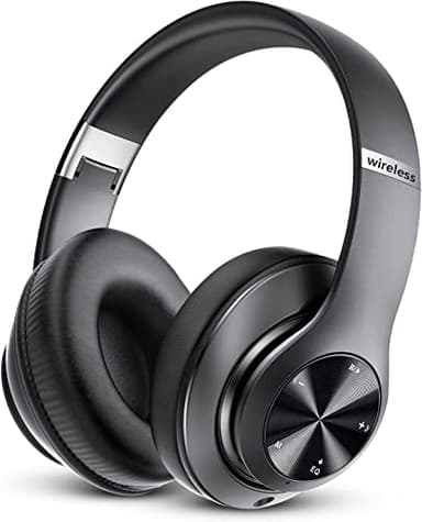 Cuffie Bluetooth Over Ear, 60 Ore Di Riproduzione, Cuffie Wireless 6 EQ Modalità Di Suono con Filo, Cuffie con Microfono Stereo HiFi, USB C, SD/TF, FM, Cuffie Bluetooth 5.0 per Sport Viaggio, Studio