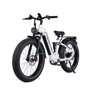 RZOGUWEX Bicicletta elettrica, EBIKE fuoristrada da 26 pollici per adulti con batteria rimovibile agli ioni di litio da 48 V 25 Ah, 7 velocità con doppio freno a disco idraulico e doppi ammortizzatori
