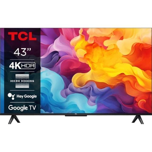 TCL 43V6B TV 43" 4K HDR Ultra HD Google TV con design senza bordi Dolby Audio Compatibile con Google Assistant